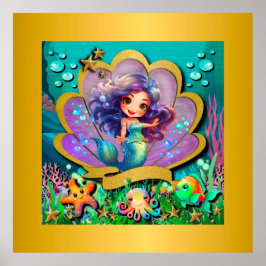 Under Sea & Sjöjungfru Birthday Girl Party Poster