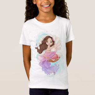 Under Sea Sjöjungfru (Brunette) i Ostron Snäcka T Shirt