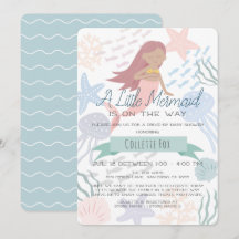 Under Sea Sjöjungfru Grönt Drive by Baby Shower I