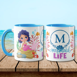 Under Sea Sjöjungfru Life Monogram Mugg