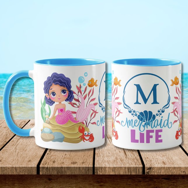 Under Sea Sjöjungfru Life Monogram Mugg (Skapare uppladdad)