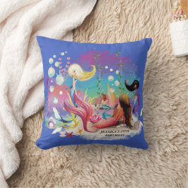 Under Sea Sjöjungfru Ocean Lila Turcos Kudde