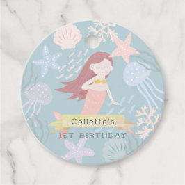 Under Sea Sjöjungfru Sea Grönt Birthday Favor Tagg Gåvor Etiketter
