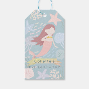 Under Sea Sjöjungfru Sea Grönt Birthday Gift Märkr Presentetikett