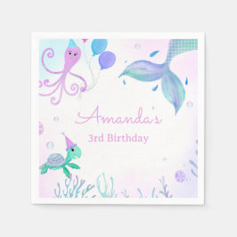 Under Sea Sjöjungfru & Sea Turtle Birthday Pappersservett