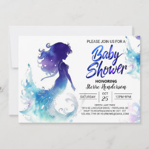 Under Sea Sjöjungfru Soiree Baby Shower Inbjudningar