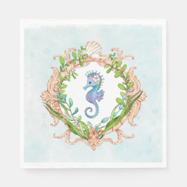 Under Sea Snäcka Ram med Sea Horse Pappersservett