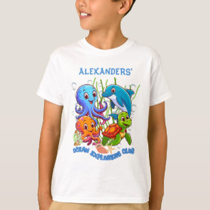 Under Sea söt rolig dolfin, torr bläckfisk T Shirt
