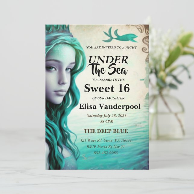 Under Sea Sweet 16-inbjudan Inbjudningar (Stående Fram)