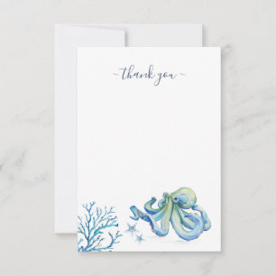 Under Sea Tack Blue Octopus Kort
