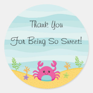 Under Sea Tack Sticker Runt Klistermärke