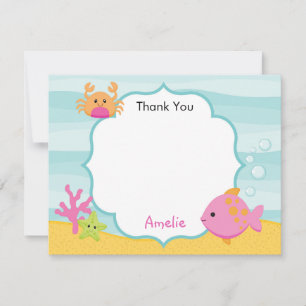 Under Sea - Tack You Card (Girls) - Ocean Kort