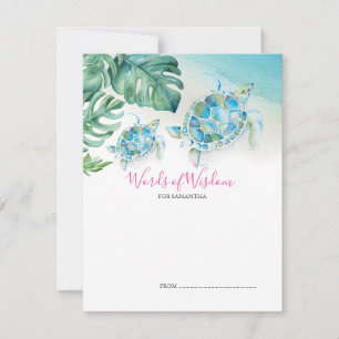 Under Sea Turtle Baby Shower Advice-kort