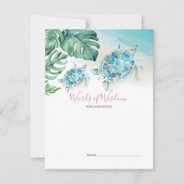 Under Sea Turtle Baby Shower Advice-kort (Framsida)