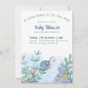 Under Sea Turtle Baby Shower Inbjudningar