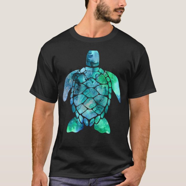 Under Sea Turtle Blue Ocean Animals Sea Turtle T Shirt (Framsida)