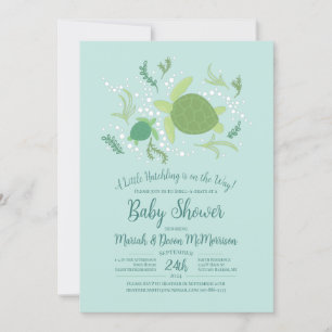 Under Sea Turtles Baby Shower Inbjudningar