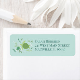 Under Sea Turtles Baby Shower Returadress Etikett