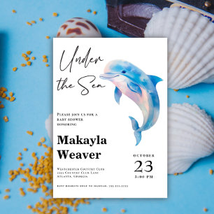 Under Sea Watercolor Baby Shower Inbjudningar