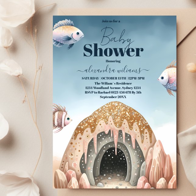Under Sea Watercolor Baby Shower Inbjudningar (Skapare uppladdad)