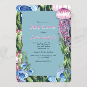 Under Sea Watercolor Baby Shower Inbjudningar