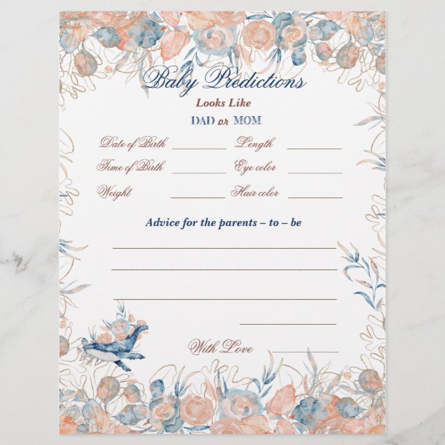 Under Sea Watercolor Baby Shower Reklamblad (Framsidan)