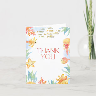 Under Sea Watercolor Baby Shower Tack Kort
