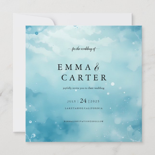 Under Sea Watercolor Bröllop-meddelandet (Framsida)