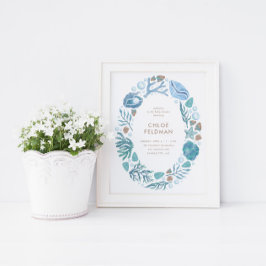 Under Sea Watercolor Nautical Small Poster