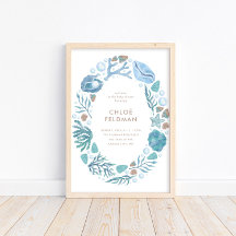 Under Sea Watercolor Nautical Welcome Poster