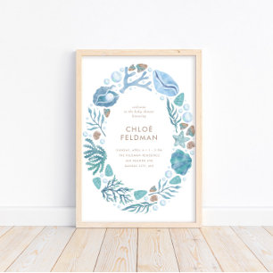 Under Sea Watercolor Nautical Welcome Poster