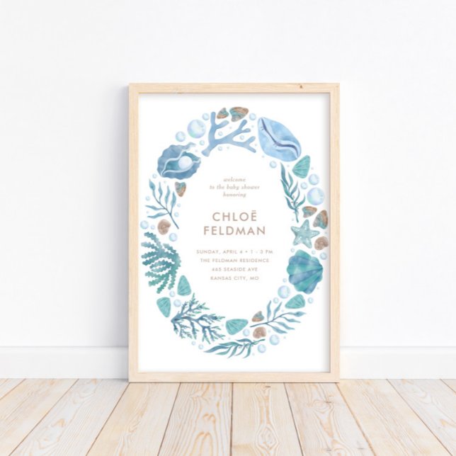 Under Sea Watercolor Nautical Welcome Poster (Skapare uppladdad)