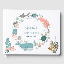 Under Sea Watercolor Watercolor WandeBaby Shower Gästböcker