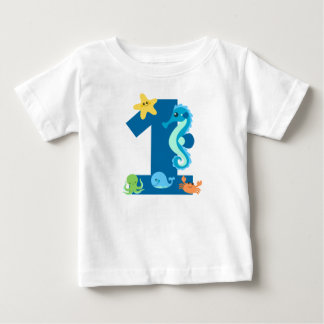 Under Sea Whale 1:a födelsedagskjorta T Shirt