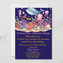 Under Sea Whale Baby Shower Custom Invitation Inbjudningar