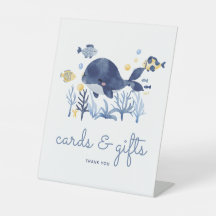 Under Sea Whale Baby Shower Gifts and Cards