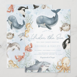 Under Sea Whale Baby Shower-inbjudan Inbjudningar