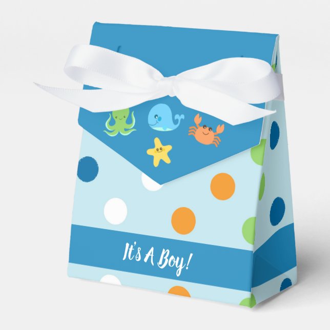 Under Sea Whale Favor Box Presentaskar (Framsidan Sidan)