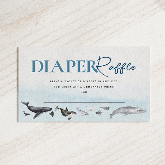 Under Sea WhaleBaby Shower Raffle Tilläggskort (Skapare uppladdad)