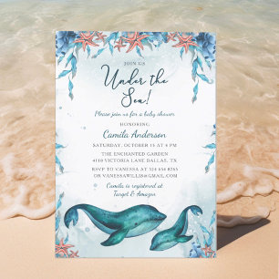 Under Sea Whales Boy Baby Shower Inbjudningar
