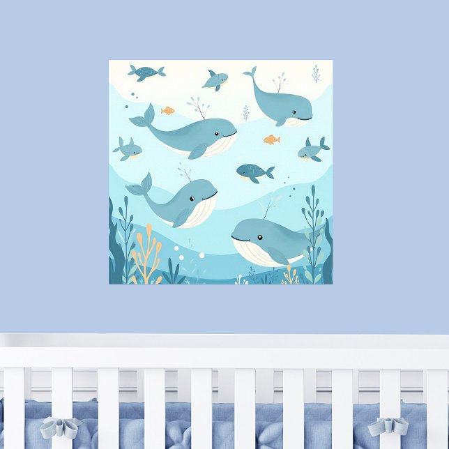 Under Sea Whales & Fish Nursery Poster (Skapare uppladdad)