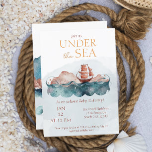 Under Sea Whimsical Ocean Baby Shower Inbjudningar