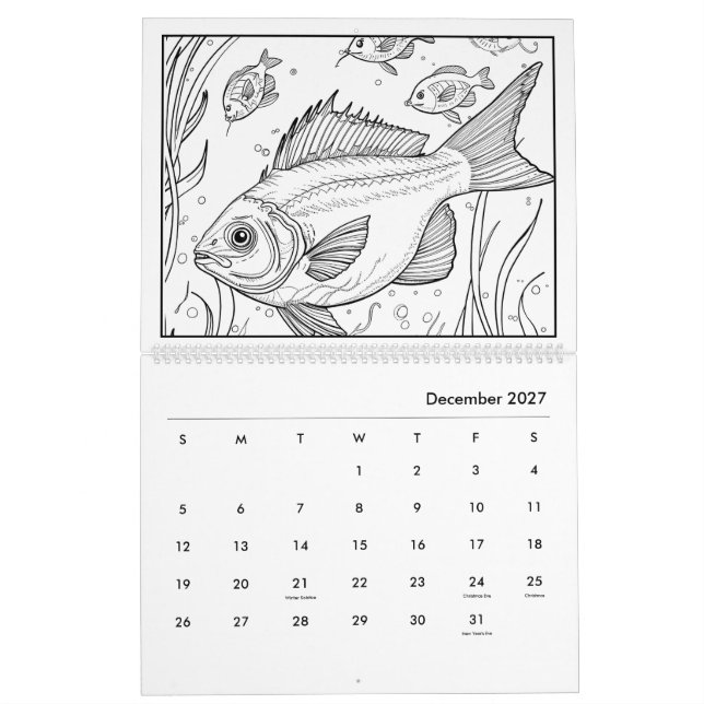 Under sjöfärgskalendern kalender (Dec 2027)