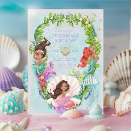 Under Sjöjungfrun Födelsedagsfest inbjudan