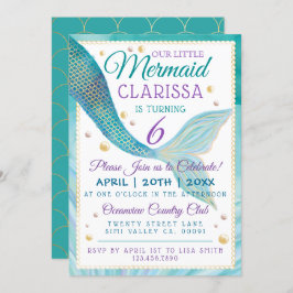 Under Sjöjungfrun Födelsedagsfest inbjudan