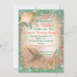 Under Sjöjungfrun Havets födelsedag Inbjudningar