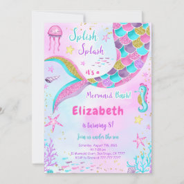 Under Sjöjungfrun Havets födelsedag Inbjudningar