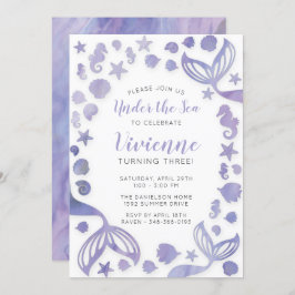 Under Sjöjungfrun Havets födelsedag Inbjudningar