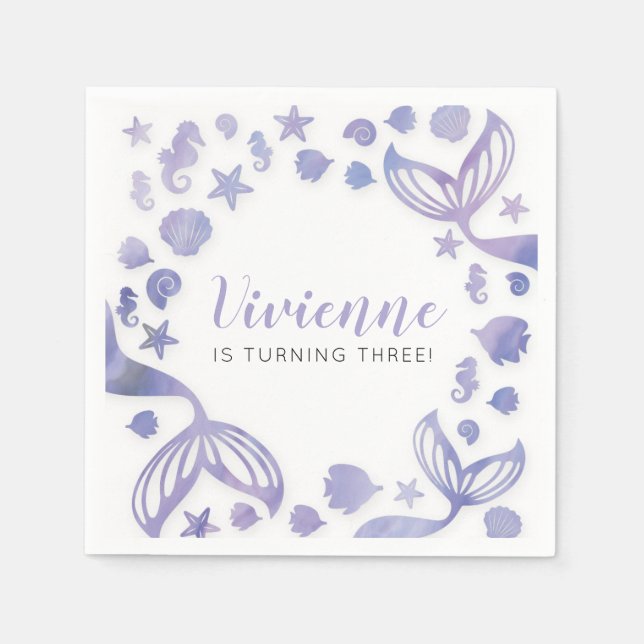 Under Sjöjungfrun Havets födelsedag Pappersservett (Framsidan)