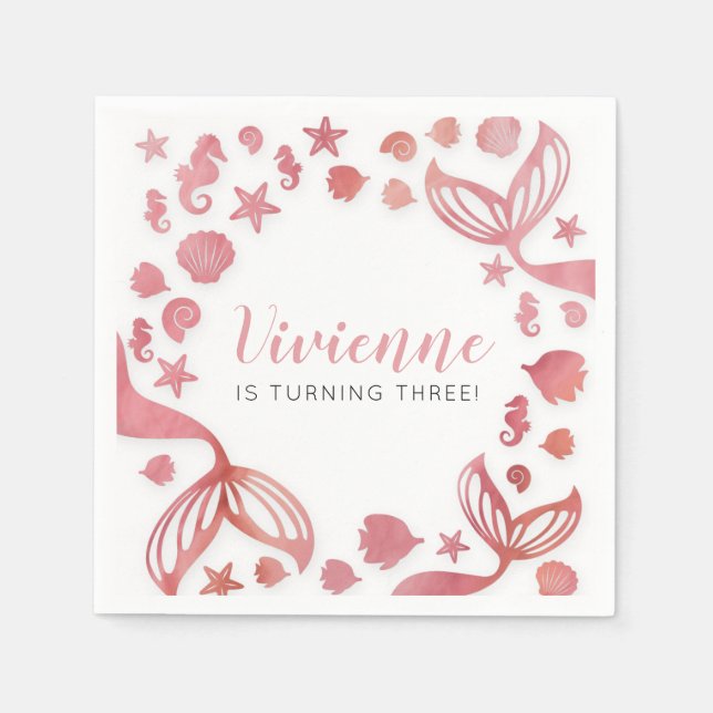 Under Sjöjungfrun Havets födelsedag Pappersservett (Framsidan)